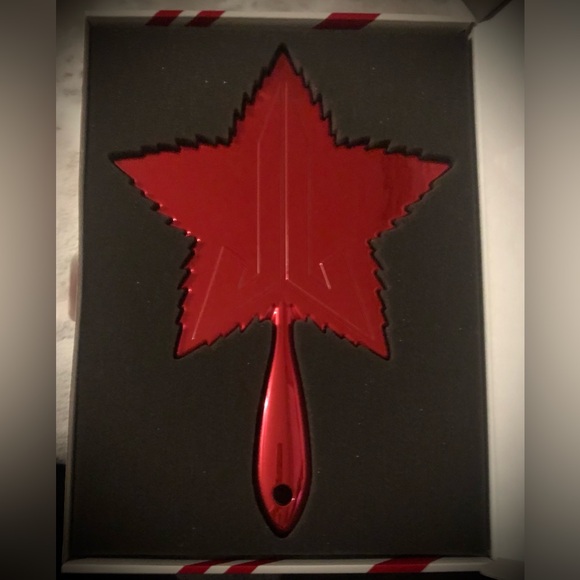 Jeffree Star red chrome leaf hand held mirror NEW in box, w/proof of purchase - Picture 7 of 13